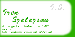 iren szelezsan business card